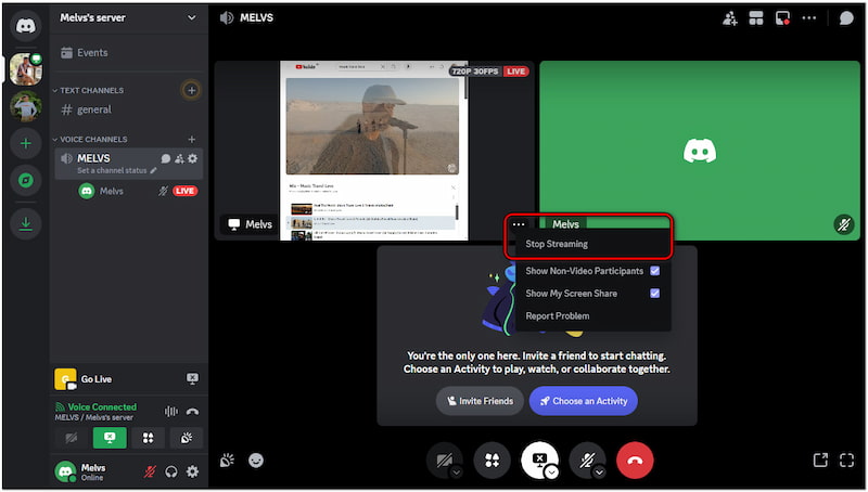 画面共有を停止