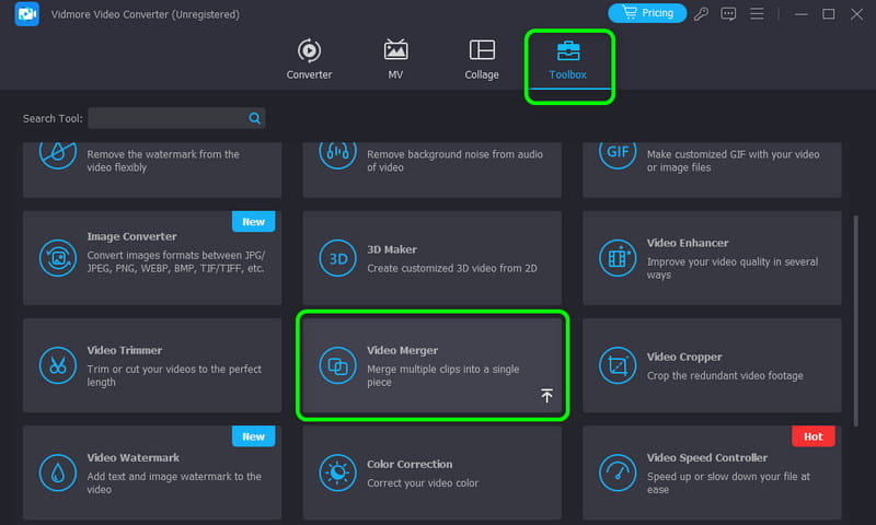 ツールボックス Video Merger機能