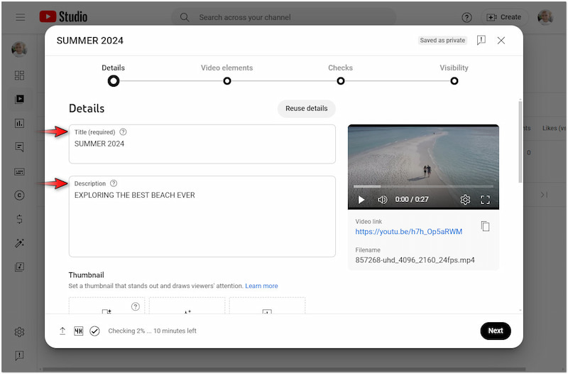 タイトルと説明を追加