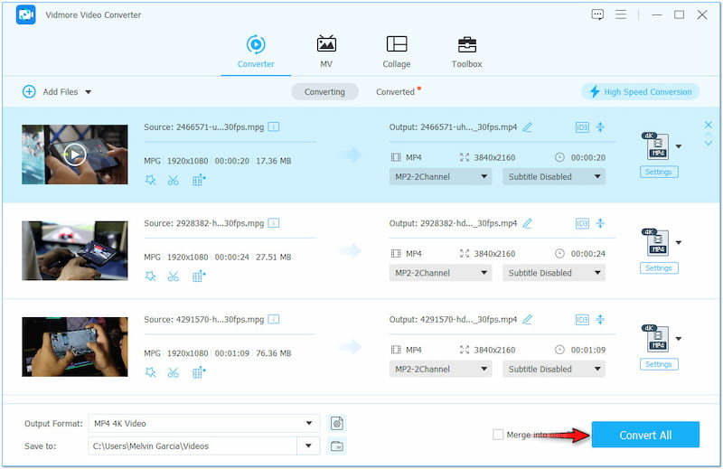 動画変換を開始