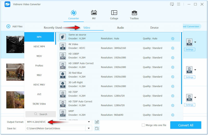 互換性のある形式を選択