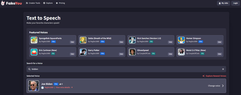 Fakeyou AIボイスジェネレーター