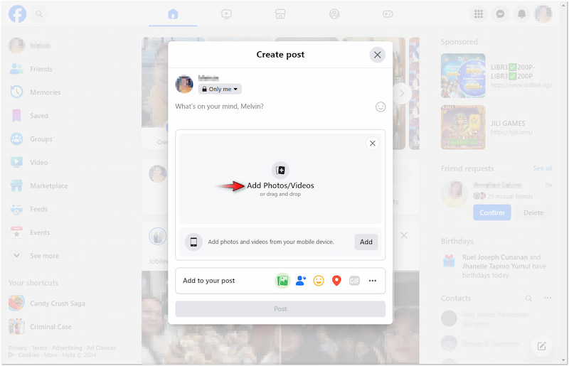 動画ファイルをインポート