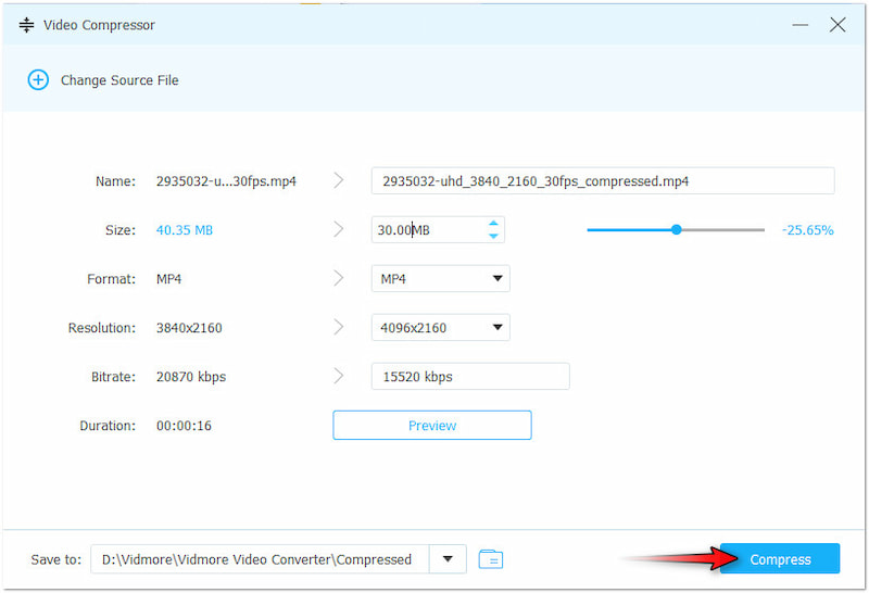 動画圧縮を開始
