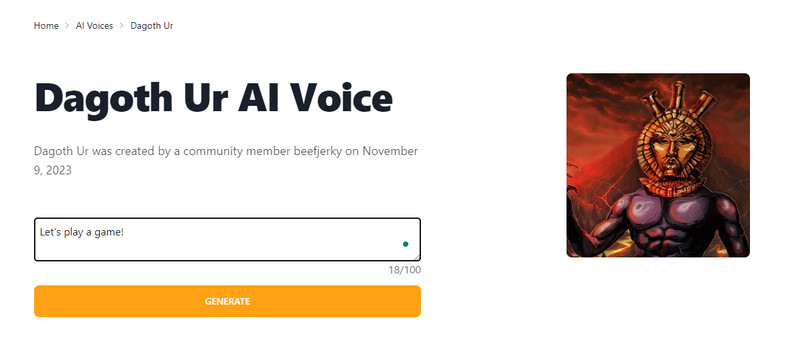 Parrot AI ダゴス・ウルボイスジェネレーター