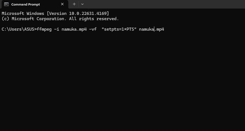 FFmpeg で動画をスロー再生