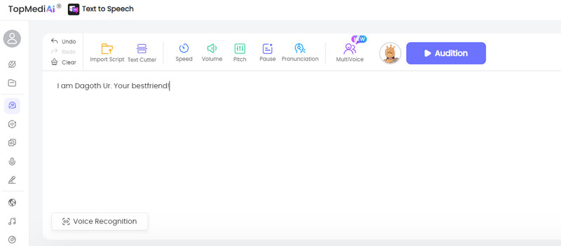 TopMedia AI ダゴス・ウルボイスジェネレーター