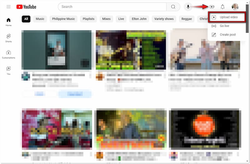 動画をアップロード