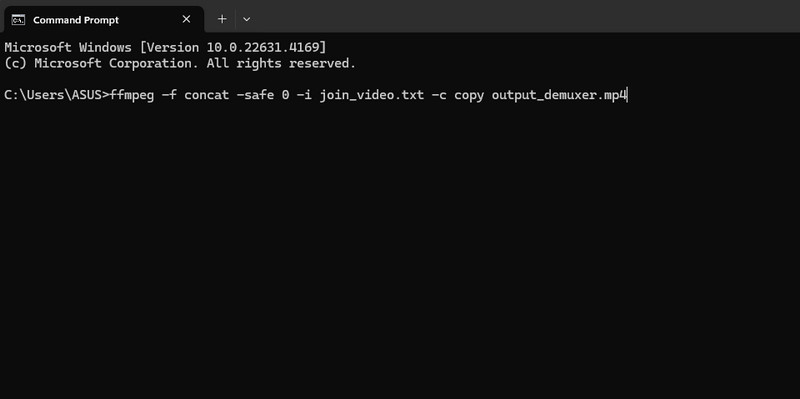 コマンドプロンプトでコマンドを入力する