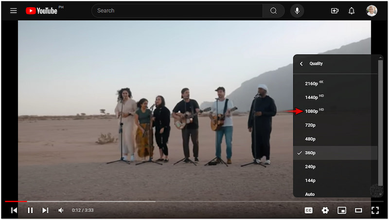 YouTube動画が360pでアップロードされた場合