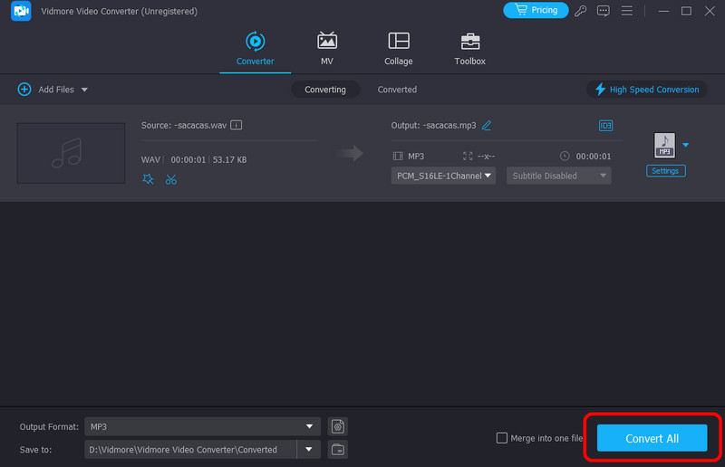 Vidmore「すべて変換」ボタン