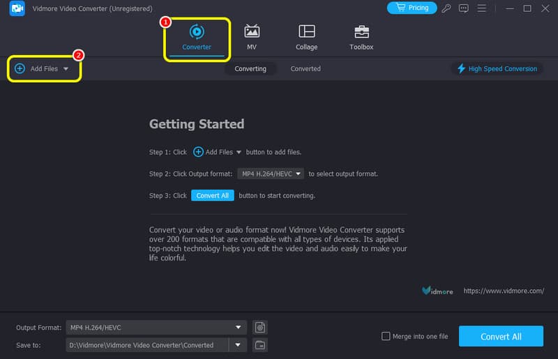 Vidmore でファイルを追加