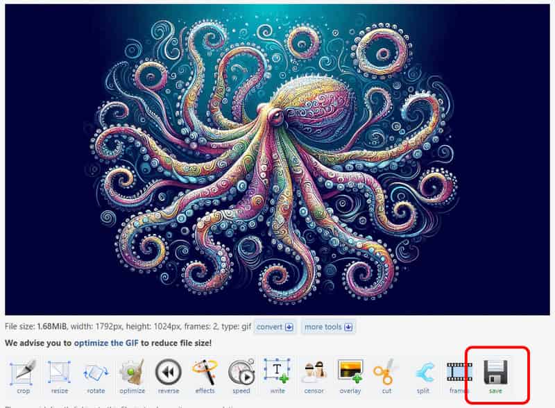 GIF を保存（Ezgif）