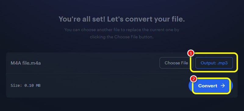 MP3 を選択して変換（Restream）