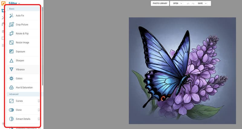 画像の編集を開始