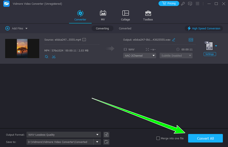 Vidmore「すべて変換」ボタン