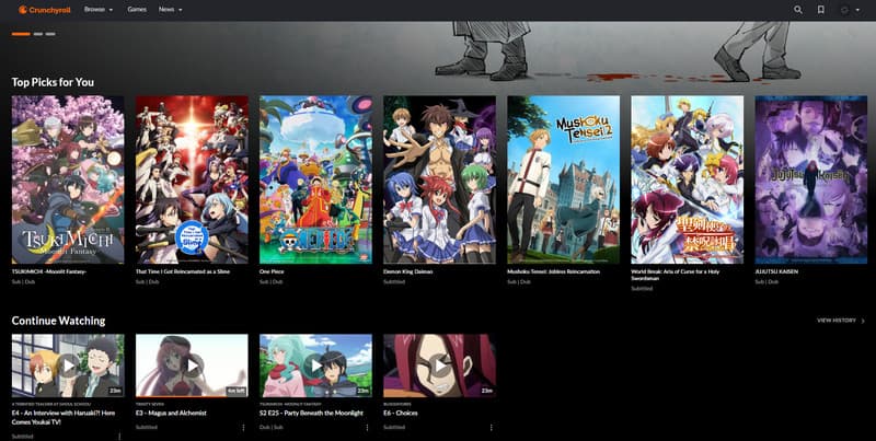 Crunchyroll アニメサイト