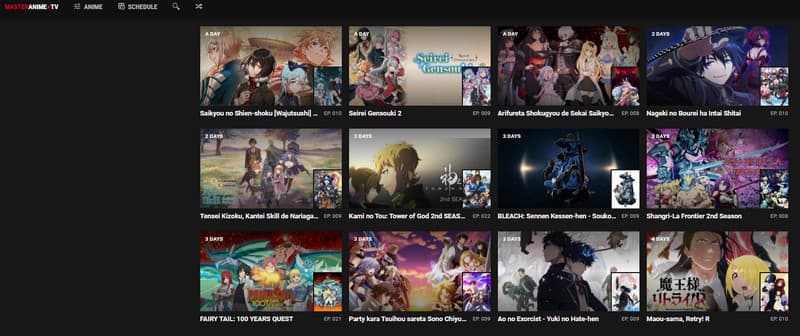 Masteranime アニメサイト