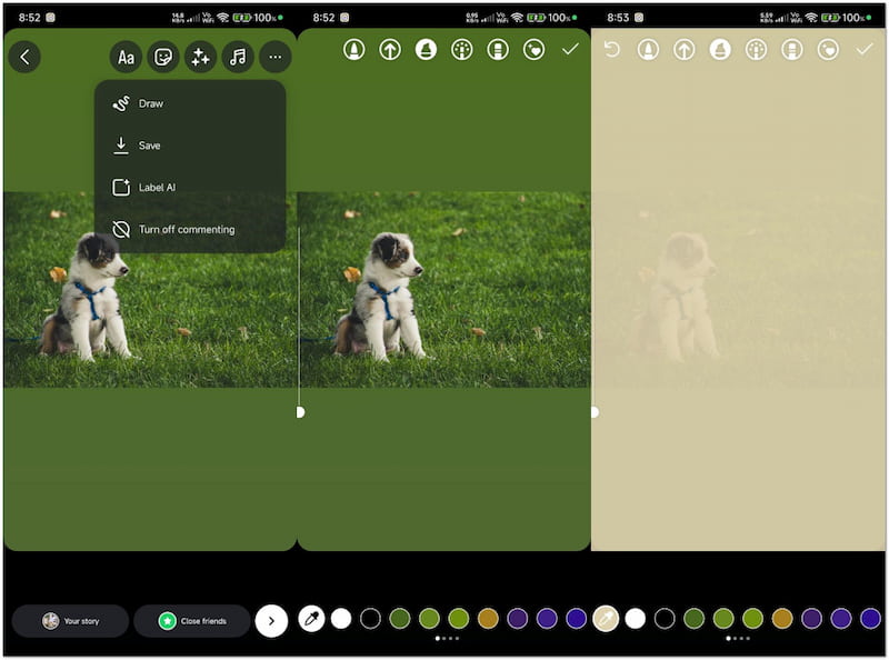 写真と背景に色味を加える