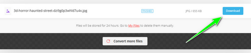 変換された画像ファイルをダウンロード