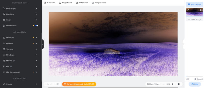 Fotor オンラインカラーインバーター