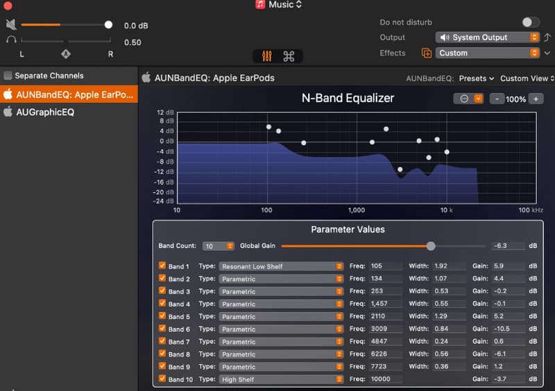Sound Control イコライザー