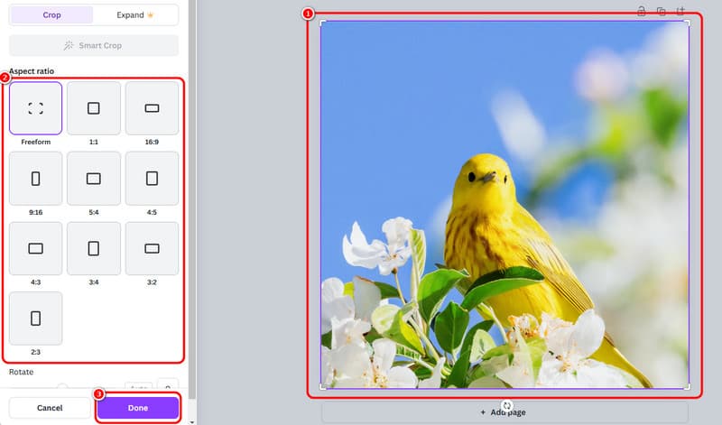 Canvaで写真をトリミング