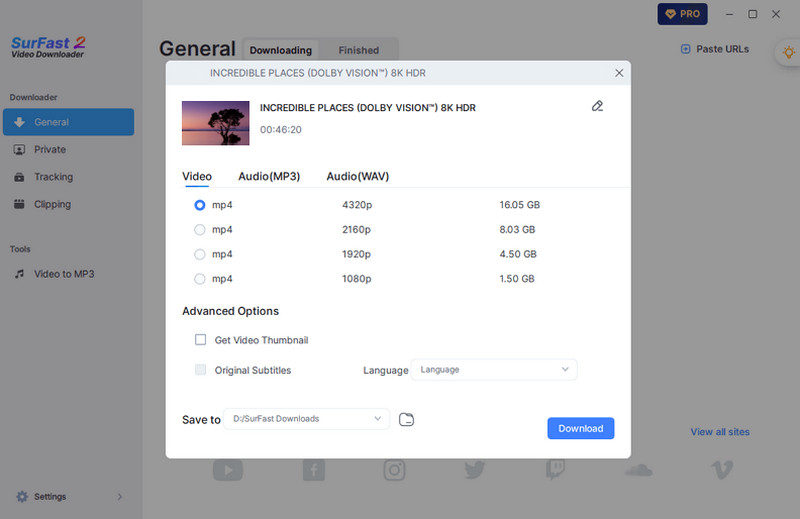 Surfast 動画ダウンローダー