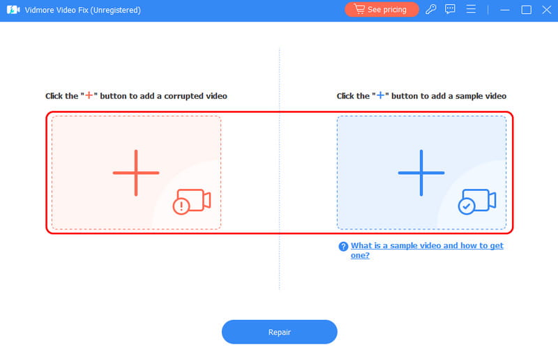 ビデオを追加 赤青ボタン Vidmore