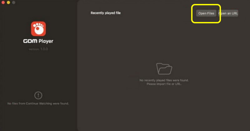 GOM Player でファイルを開く