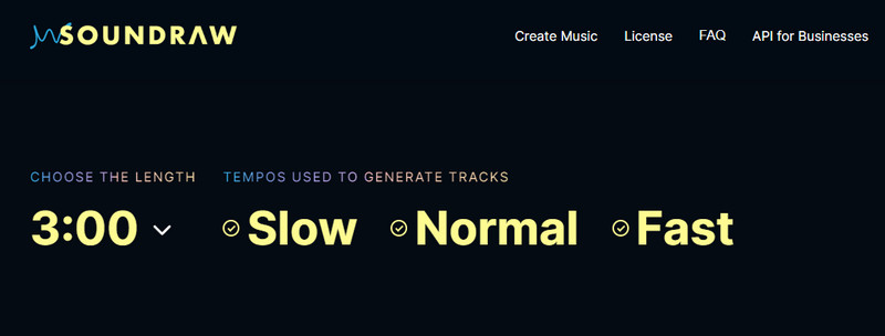 長さと速度を選択