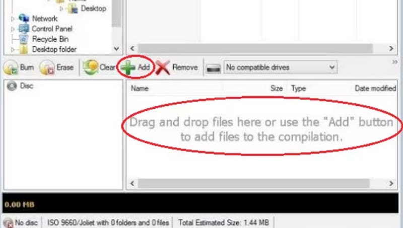 ファイルをCDに追加