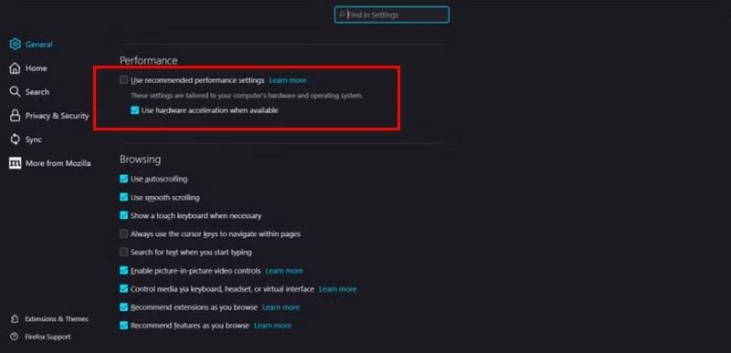 Firefoxを無効にする