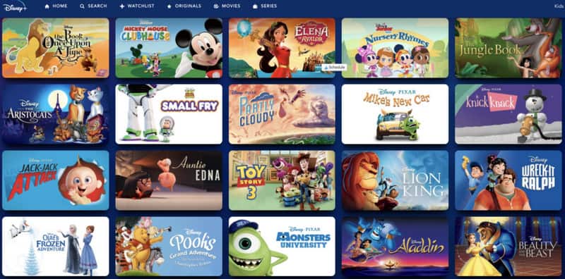 Disney でアニメを見る