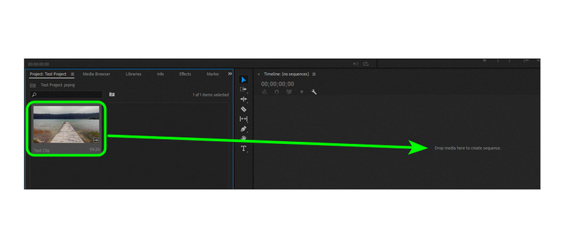 新規プロジェクト 動画追加 タイムライン Premiere