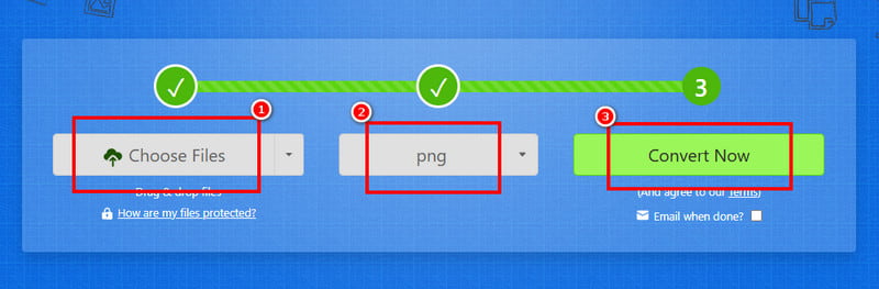 ZamzarでAVIFをPNGに変換
