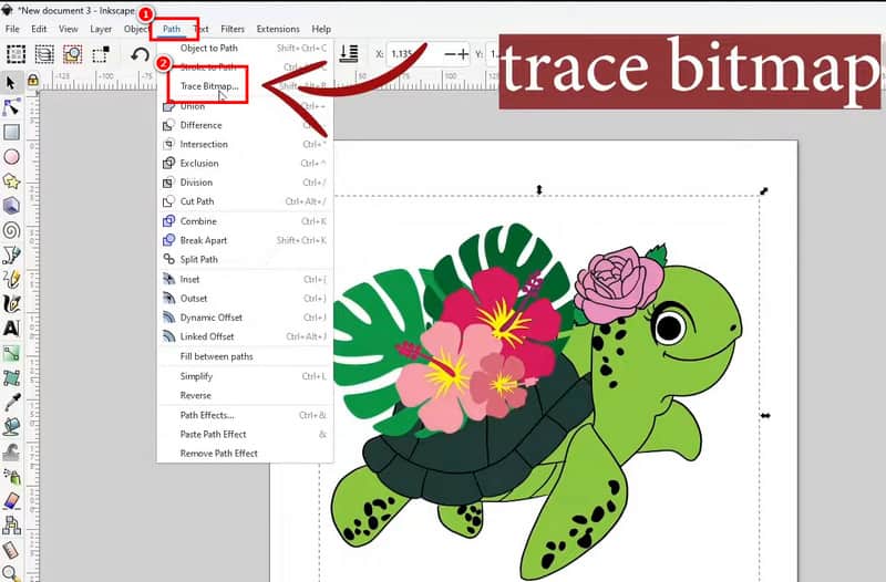 パス ビットマップのトレース Inkscape