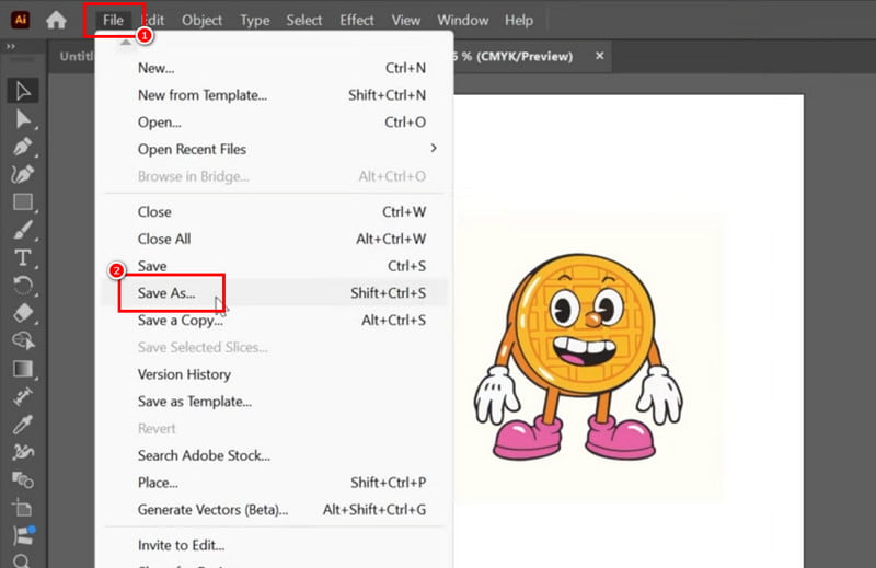 ファイル 別名で保存 Illustrator