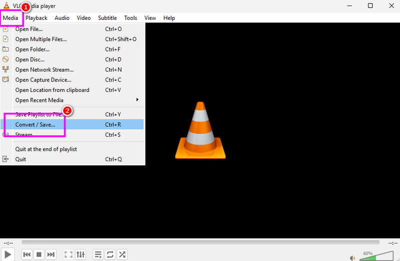 VLC「メディア変換 保存」