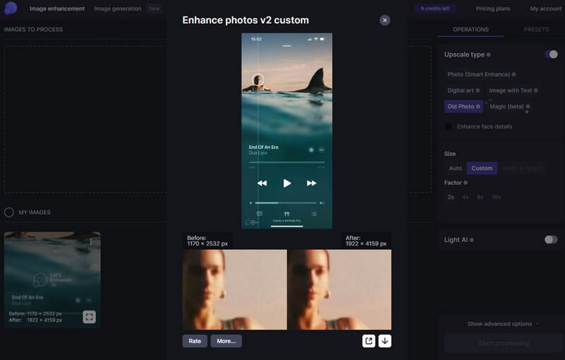 LetsEnhance AI Image Enhancement