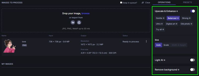 Right Interface Remove Background Lets Enhance