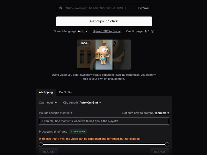 Opusclip オンライン動画エディター