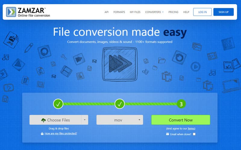 Zamzar 動画圧縮ツール