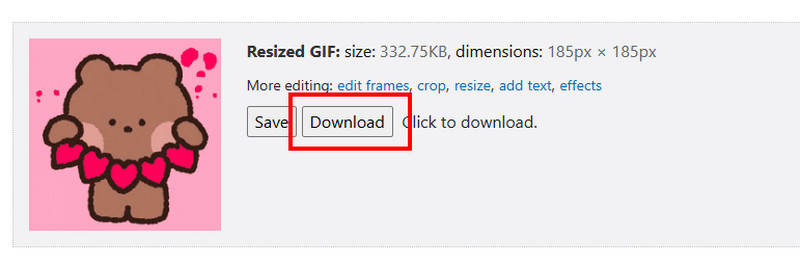 リサイズしたGIFをダウンロード Gifgit