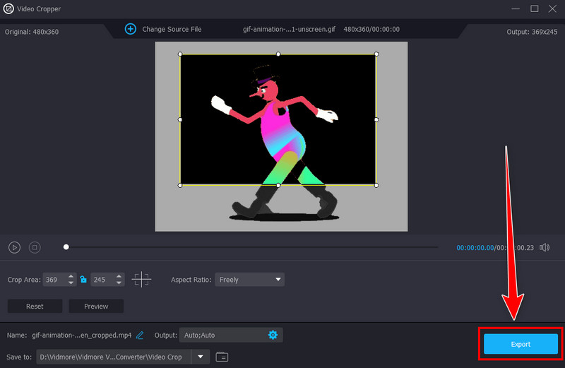 リサイズしたアニメーションGIFを書き出す Vidmore