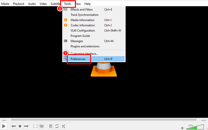 Tools Preferences VLC（ツール ＞ 設定 ／ VLC）