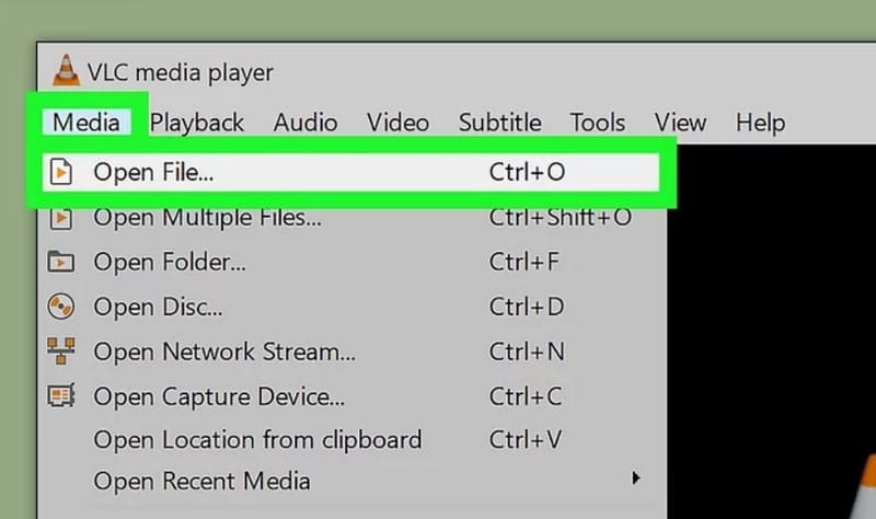 VLC ファイルを開く