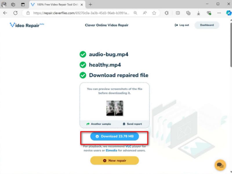 オンライン修復 動画を修復