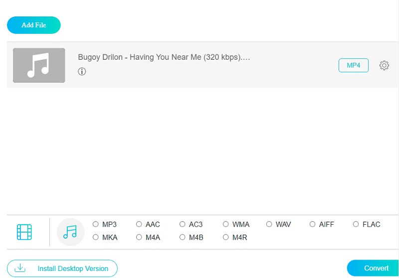 AUファイルVidmoreをオンラインで追加