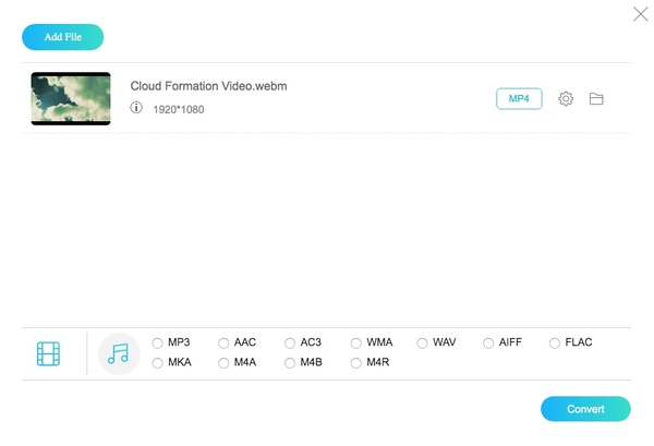 WebMファイルを追加